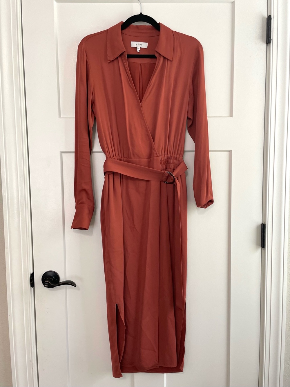 Reiss Rust-Brown Midi Shirt Dress - Picture 3 of 11